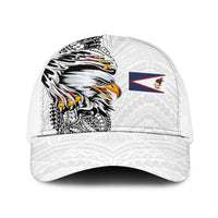 American Samoa Flag Day Baseball Net Cap Tribal Tattoo with Eagle White LT03 One Size White White - Polynesian Pride