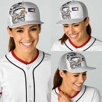 American Samoa Flag Day Baseball Net Cap Tribal Tattoo with Eagle White LT03 - Polynesian Pride