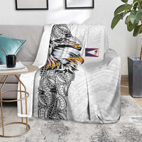 American Samoa Flag Day Blanket Tribal Tattoo with Eagle White LT03 - Polynesian Pride