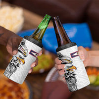 American Samoa Flag Day 4 in 1 Can Cooler Tumbler Tribal Tattoo with Eagle White LT03 - Polynesian Pride