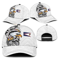 American Samoa Flag Day Classic Cap Tribal Tattoo with Eagle White LT03 - Polynesian Pride