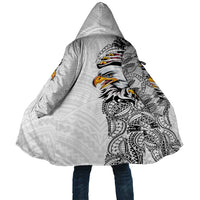 American Samoa Flag Day Cloak Tribal Tattoo with Eagle White LT03 Unisex White - Polynesian Pride