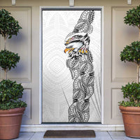American Samoa Flag Day Door Cover Tribal Tattoo with Eagle White LT03 White - Polynesian Pride