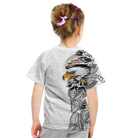 American Samoa Flag Day Kid T Shirt Tribal Tattoo with Eagle White LT03 - Polynesian Pride