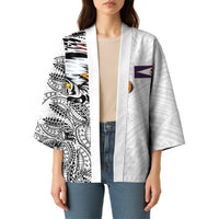 American Samoa Flag Day Kimono Tribal Tattoo with Eagle White LT03 - Polynesian Pride