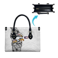American Samoa Flag Day Leather Bag Tribal Tattoo with Eagle White LT03 - Polynesian Pride