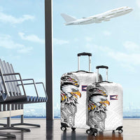 American Samoa Flag Day Luggage Cover Tribal Tattoo with Eagle White LT03 - Polynesian Pride