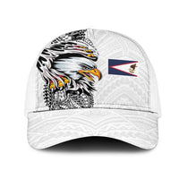 American Samoa Flag Day Mesh Trucker Cap Tribal Tattoo with Eagle White LT03 One Size White White - Polynesian Pride