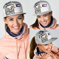 American Samoa Flag Day Mesh Trucker Cap Tribal Tattoo with Eagle White LT03 - Polynesian Pride