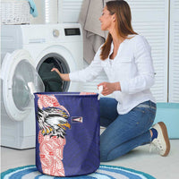American Samoa Flag Day Laundry Basket Tribal Tattoo with Eagle Blue-Red LT03 - Polynesian Pride