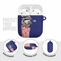 American Samoa Flag Day AirPods Case Tribal Tattoo with Eagle Blue-Red LT03 - Polynesian Pride