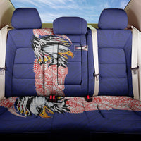 American Samoa Flag Day Back Car Seat Cover Tribal Tattoo with Eagle Blue-Red LT03 One Size Blue - Polynesian Pride
