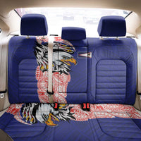 American Samoa Flag Day Back Car Seat Cover Tribal Tattoo with Eagle Blue-Red LT03 - Polynesian Pride
