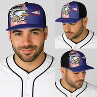American Samoa Flag Day Baseball Net Cap Tribal Tattoo with Eagle Blue-Red LT03 - Polynesian Pride