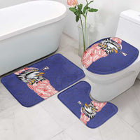 American Samoa Flag Day Bathroom Set Tribal Tattoo with Eagle Blue-Red LT03 - Polynesian Pride