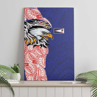 American Samoa Flag Day Canvas Wall Art Tribal Tattoo with Eagle Blue-Red LT03 - Polynesian Pride