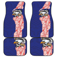American Samoa Flag Day Car Mats Tribal Tattoo with Eagle Blue-Red LT03 - Polynesian Pride