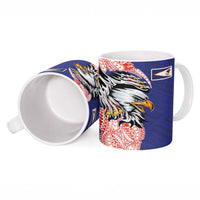 American Samoa Flag Day Ceramic Mug Tribal Tattoo with Eagle Blue-Red LT03 - Polynesian Pride
