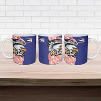 American Samoa Flag Day Ceramic Mug Tribal Tattoo with Eagle Blue-Red LT03 - Polynesian Pride