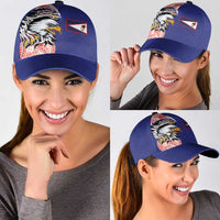 American Samoa Flag Day Classic Cap Tribal Tattoo with Eagle Blue-Red LT03 - Polynesian Pride
