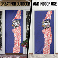 American Samoa Flag Day Door Cover Tribal Tattoo with Eagle Blue-Red LT03 - Polynesian Pride