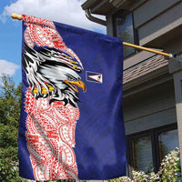 American Samoa Flag Day Garden Flag Tribal Tattoo with Eagle Blue-Red LT03 - Polynesian Pride