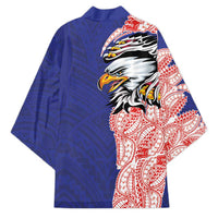 American Samoa Flag Day Kimono Tribal Tattoo with Eagle Blue-Red LT03 - Polynesian Pride