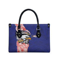 American Samoa Flag Day Leather Bag Tribal Tattoo with Eagle Blue-Red LT03 - Polynesian Pride