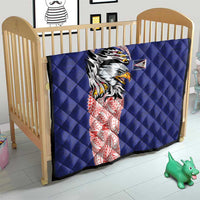 American Samoa Flag Day Quilt Tribal Tattoo with Eagle Blue-Red LT03 - Polynesian Pride