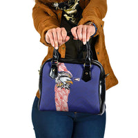 American Samoa Flag Day Shoulder Handbag Tribal Tattoo with Eagle Blue-Red LT03 One Size Blue - Polynesian Pride