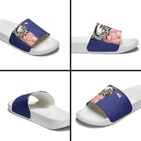 American Samoa Flag Day Slide Sandals Tribal Tattoo with Eagle Blue-Red LT03 - Polynesian Pride