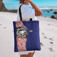 American Samoa Flag Day Tote Bag Tribal Tattoo with Eagle Blue-Red LT03 - Polynesian Pride
