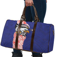 American Samoa Flag Day Travel Bag Tribal Tattoo with Eagle Blue-Red LT03 - Polynesian Pride