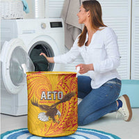 American Samoa Flag Day Laundry Basket Fautasi Race Pago Pago-Aeto Eagle Wings Tribal Style LT03 - Polynesian Pride