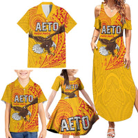 Personalised American Samoa Flag Day Family Matching Summer Maxi Dress and Hawaiian Shirt Fautasi Race Pago Pago-Aeto Eagle Wings Tribal Style