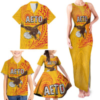 Personalised American Samoa Flag Day Family Matching Tank Maxi Dress and Hawaiian Shirt Fautasi Race Pago Pago-Aeto Eagle Wings Tribal Style