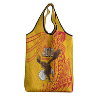 American Samoa Flag Day Grocery Bag Fautasi Race Pago Pago-Aeto Eagle Wings Tribal Style LT03 - Polynesian Pride