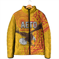 Personalised American Samoa Flag Day Padded Jacket Fautasi Race Pago Pago-Aeto Eagle Wings Tribal Style