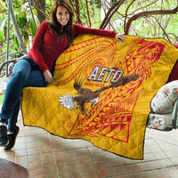 American Samoa Flag Day Quilt Fautasi Race Pago Pago-Aeto Eagle Wings Tribal Style LT03 - Polynesian Pride