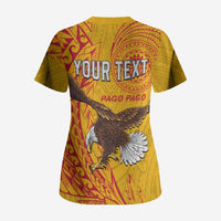 Personalised American Samoa Flag Day Scrub Top Fautasi Race Pago Pago-Aeto Eagle Wings Tribal Style LT03 - Polynesian Pride