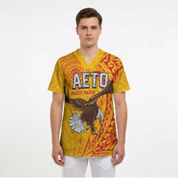 Personalised American Samoa Flag Day Scrub Top Fautasi Race Pago Pago-Aeto Eagle Wings Tribal Style LT03 - Polynesian Pride