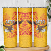 American Samoa Flag Day Skinny Tumbler Fautasi Race Pago Pago-Aeto Eagle Wings Tribal Style