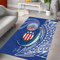 American Samoa Flag Day Area Rug Fautasi Race Fagatogo-Iseula O Le Moana Sailfish Tribal Style