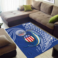 American Samoa Flag Day Area Rug Fautasi Race Fagatogo-Iseula O Le Moana Sailfish Tribal Style