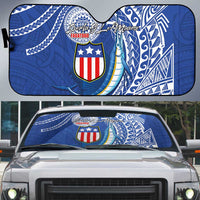 American Samoa Flag Day Auto Sun Shade Fautasi Race Fagatogo-Iseula O Le Moana Sailfish Tribal Style