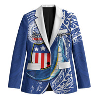 Personalised American Samoa Flag Day Blazer Fautasi Race Fagatogo-Iseula O Le Moana Sailfish Tribal Style