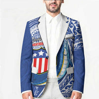 Personalised American Samoa Flag Day Blazer Fautasi Race Fagatogo-Iseula O Le Moana Sailfish Tribal Style