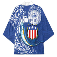 Personalised American Samoa Flag Day Kimono Fautasi Race Fagatogo-Iseula O Le Moana Sailfish Tribal Style