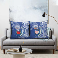 American Samoa Flag Day Pillow Cover Fautasi Race Fagatogo-Iseula O Le Moana Sailfish Tribal Style