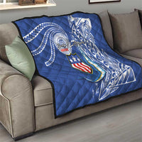 American Samoa Flag Day Quilt Fautasi Race Fagatogo-Iseula O Le Moana Sailfish Tribal Style